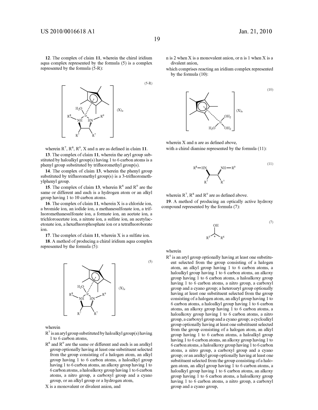 CHIRAL IRIDIUM AQUA COMPLEX AND METHOD FOR PRODUCING OPTICALLY ACTIVE HYDROXY COMPOUND BY USING THE SAME - diagram, schematic, and image 20