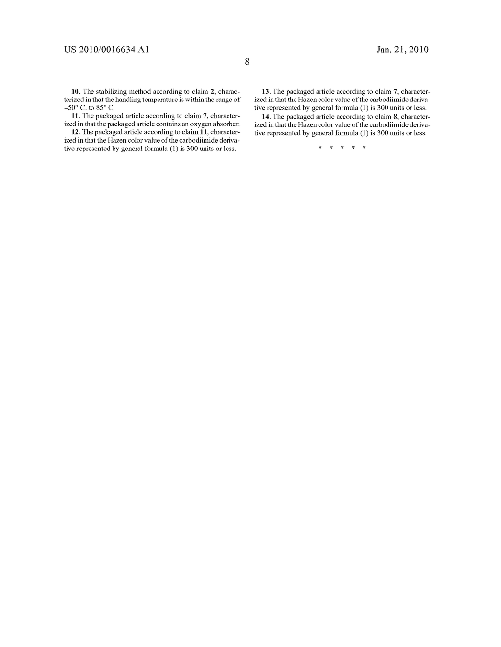 METHOD FOR STABILIZING CARBODIIMIDE DERIVATIVE AND STABILIZED COMPOSITION THEREOF - diagram, schematic, and image 09