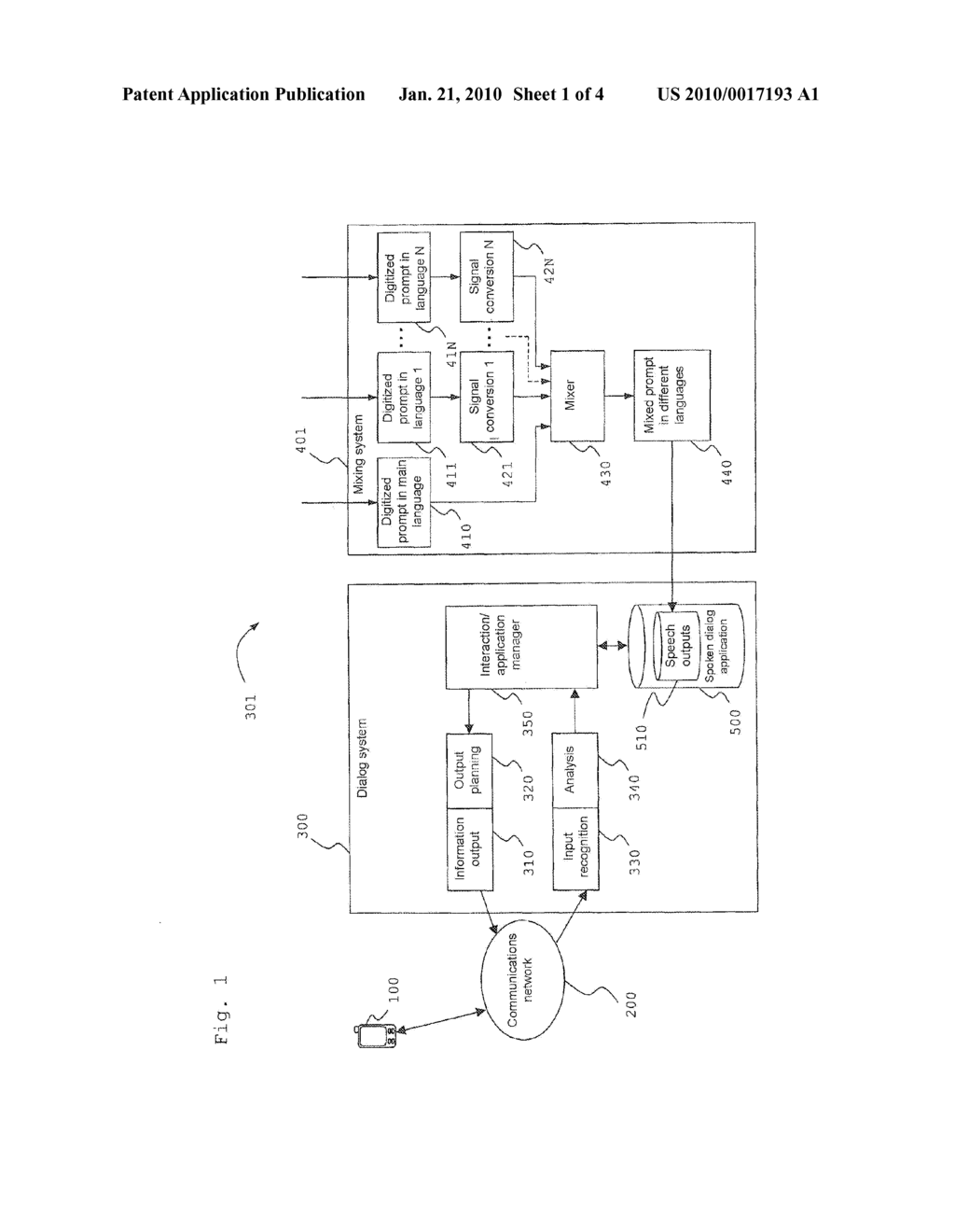 METHOD, SPOKEN DIALOG SYSTEM, AND TELECOMMUNICATIONS TERMINAL DEVICE FOR MULTILINGUAL SPEECH OUTPUT - diagram, schematic, and image 02