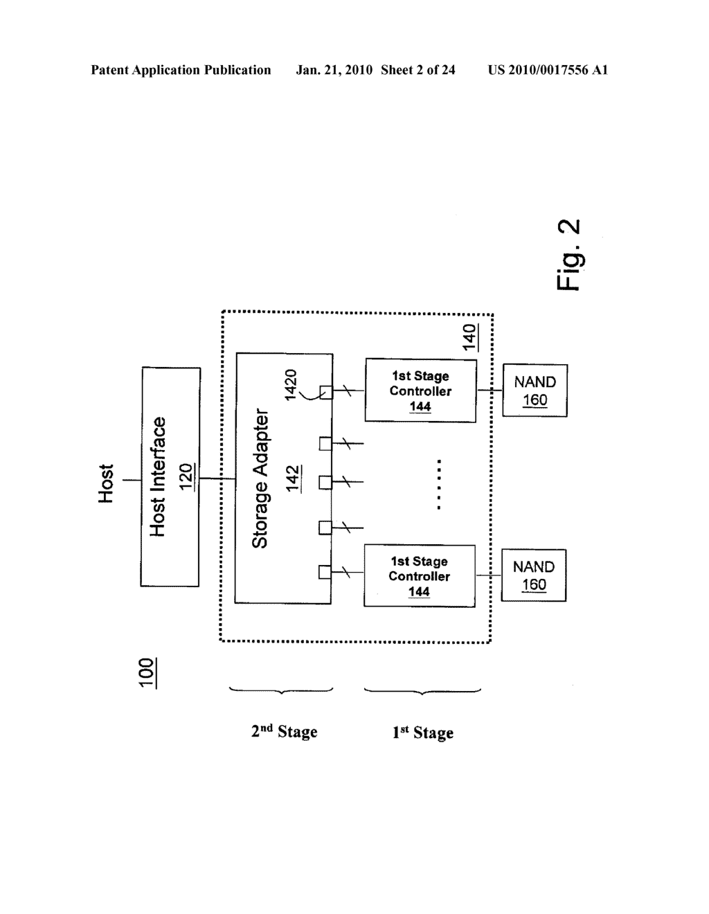 NON-VOLATILE MEMORY STORAGE SYSTEM WITH TWO-STAGE CONTROLLER ARCHITECTURE - diagram, schematic, and image 03