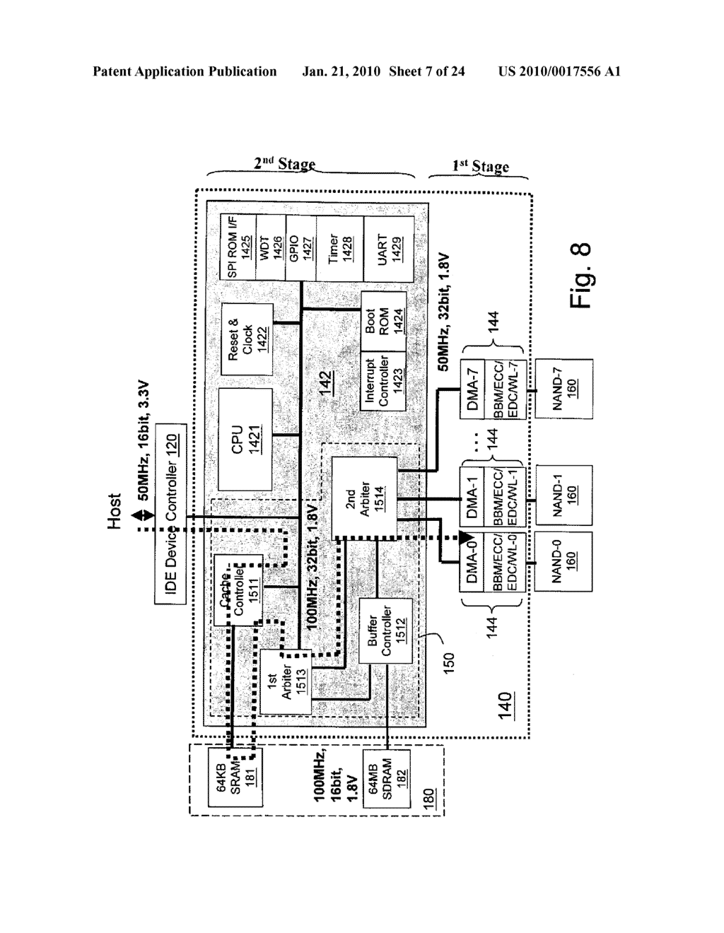 NON-VOLATILE MEMORY STORAGE SYSTEM WITH TWO-STAGE CONTROLLER ARCHITECTURE - diagram, schematic, and image 08