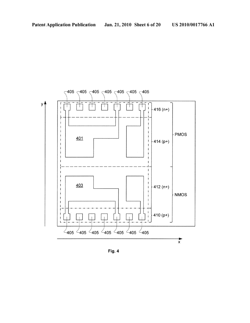Semiconductor Device Layout Including Cell Layout Having Restricted Gate Electrode Level Layout with Linear Shaped Gate Electrode Layout Features Defined with Minimum End-to-End Spacing and At Least Eight Transistors - diagram, schematic, and image 07