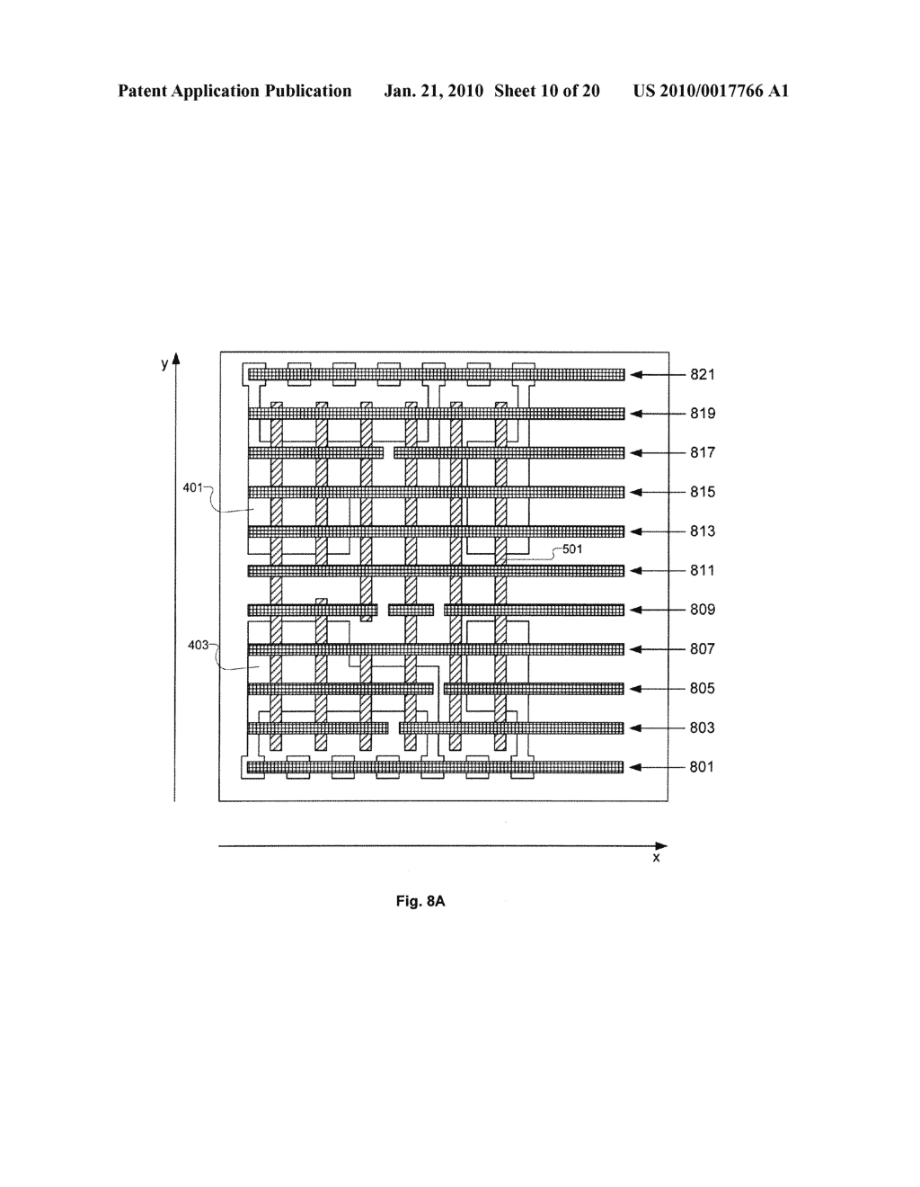 Semiconductor Device Layout Including Cell Layout Having Restricted Gate Electrode Level Layout with Linear Shaped Gate Electrode Layout Features Defined with Minimum End-to-End Spacing and At Least Eight Transistors - diagram, schematic, and image 11