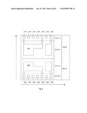 Layout of Cell of Semiconductor Device Having Rectangular Shaped Gate Electrode Layout Features Defined Along At Least Four Gate Electrode Tracks with Corresponding p-type and n-type Diffusion Regions Separated by Central Inactive Region diagram and image