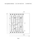 Layout of Cell of Semiconductor Device Having Rectangular Shaped Gate Electrode Layout Features Defined Along At Least Four Gate Electrode Tracks with Corresponding p-type and n-type Diffusion Regions Separated by Central Inactive Region diagram and image