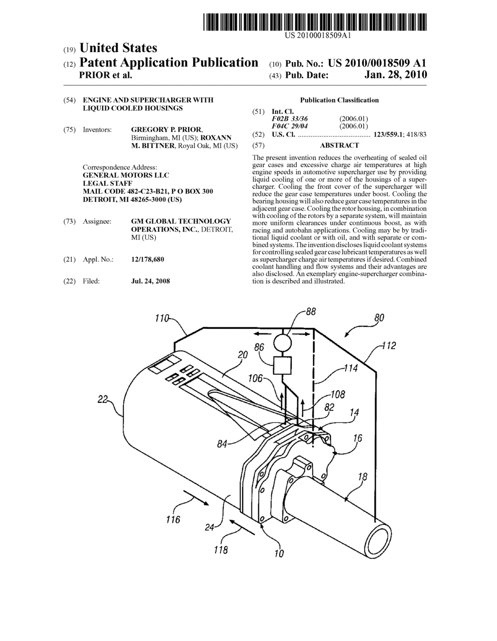 ENGINE AND SUPERCHARGER WITH LIQUID COOLED HOUSINGS - diagram, schematic, and image 01