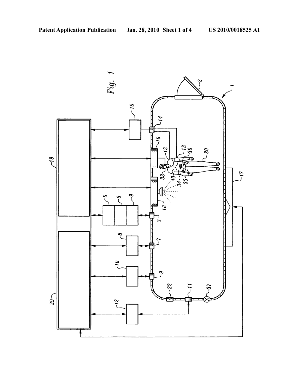 Apparatus and method for increasing, monitoring, measuring, and controlling perspiratory water and solid loss at a reduced ambient pressure - diagram, schematic, and image 02