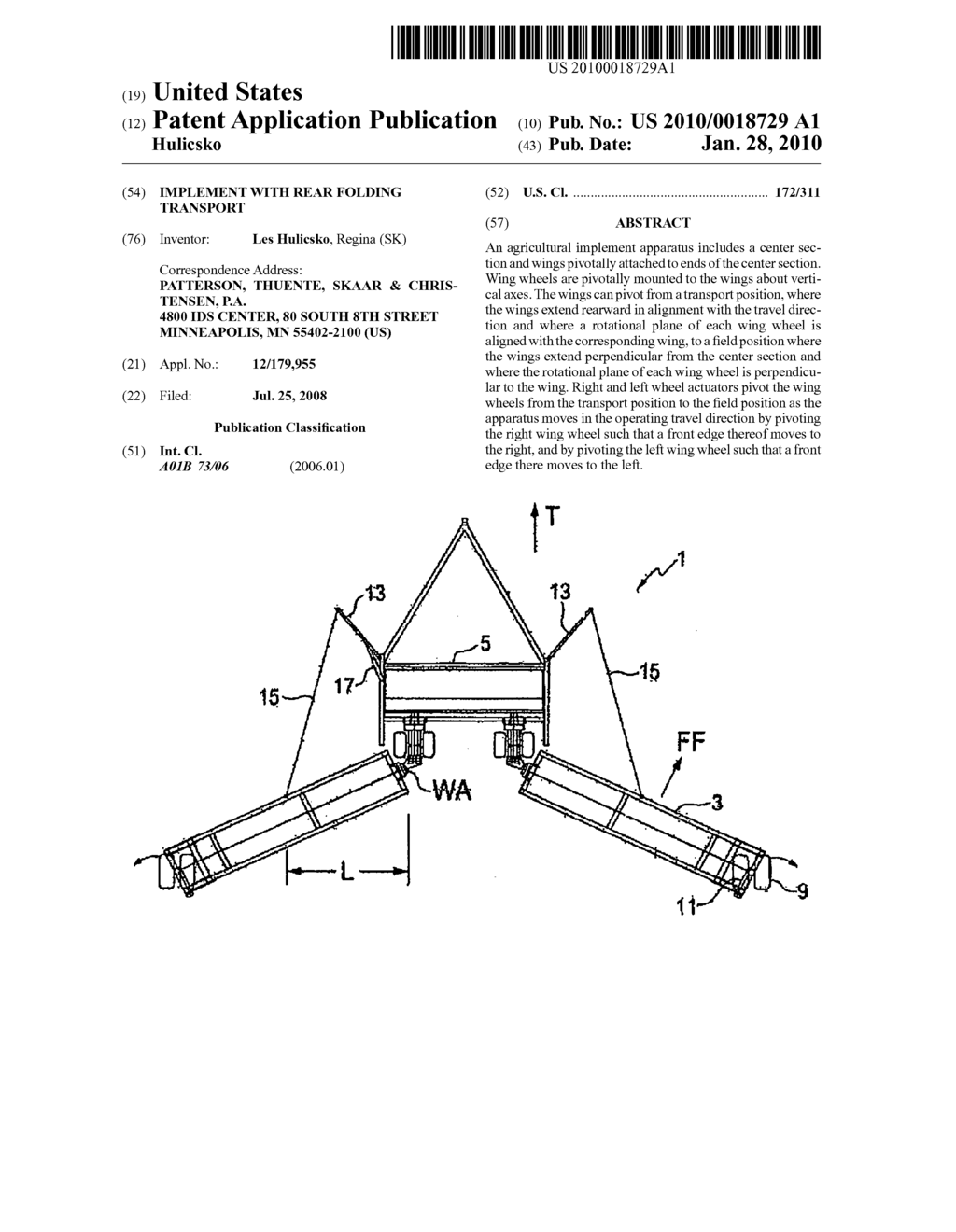 IMPLEMENT WITH REAR FOLDING TRANSPORT - diagram, schematic, and image 01