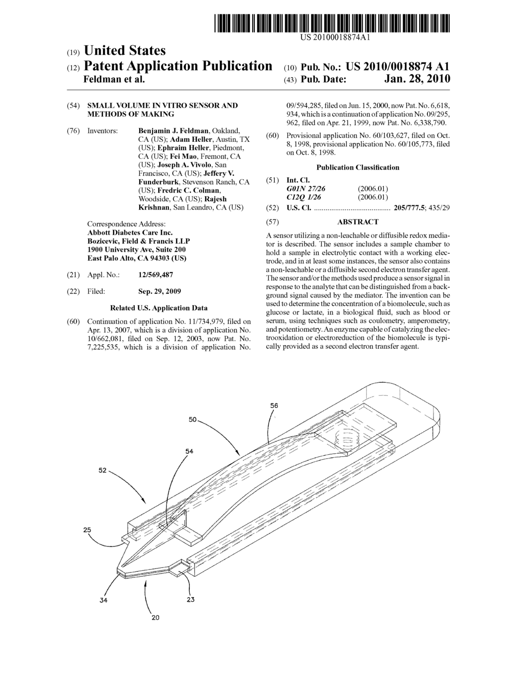 Small Volume In Vitro Sensor and Methods of Making - diagram, schematic, and image 01