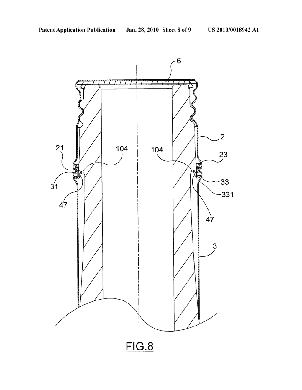 TAMPER EVIDENT CLOSURE FOR CONTAINERS PROVIDED WITH A THREADED NECK - diagram, schematic, and image 09