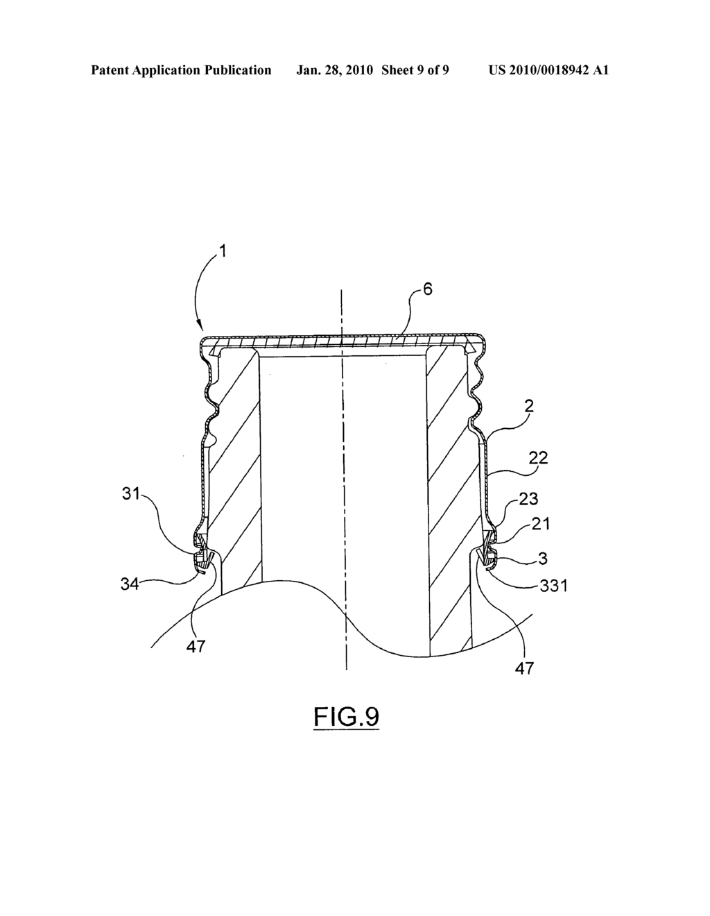 TAMPER EVIDENT CLOSURE FOR CONTAINERS PROVIDED WITH A THREADED NECK - diagram, schematic, and image 10