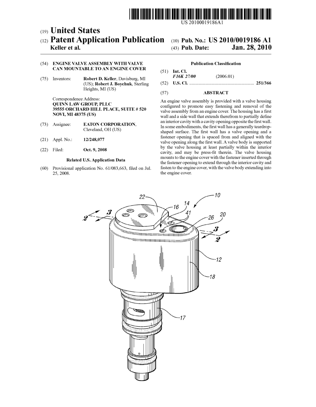 ENGINE VALVE ASSEMBLY WITH VALVE CAN MOUNTABLE TO AN ENGINE COVER - diagram, schematic, and image 01