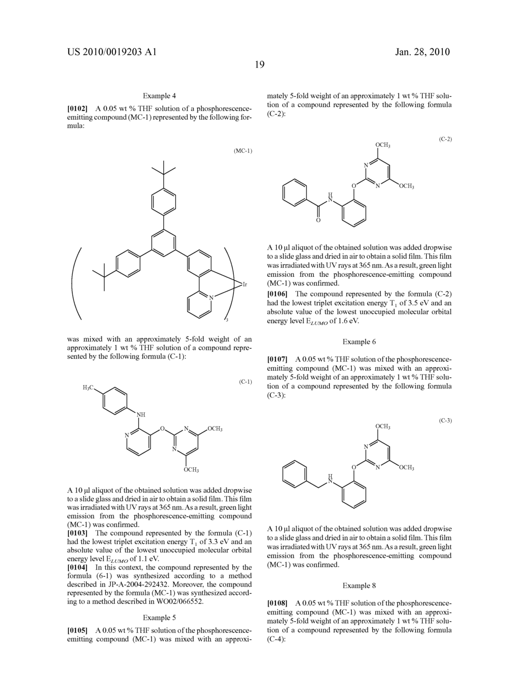 COMPOSITION CONTAINING PYRIMIDINE COMPOUND AND LUMINESCENT ELEMENT EMPLOYING THE COMPOSITION - diagram, schematic, and image 20