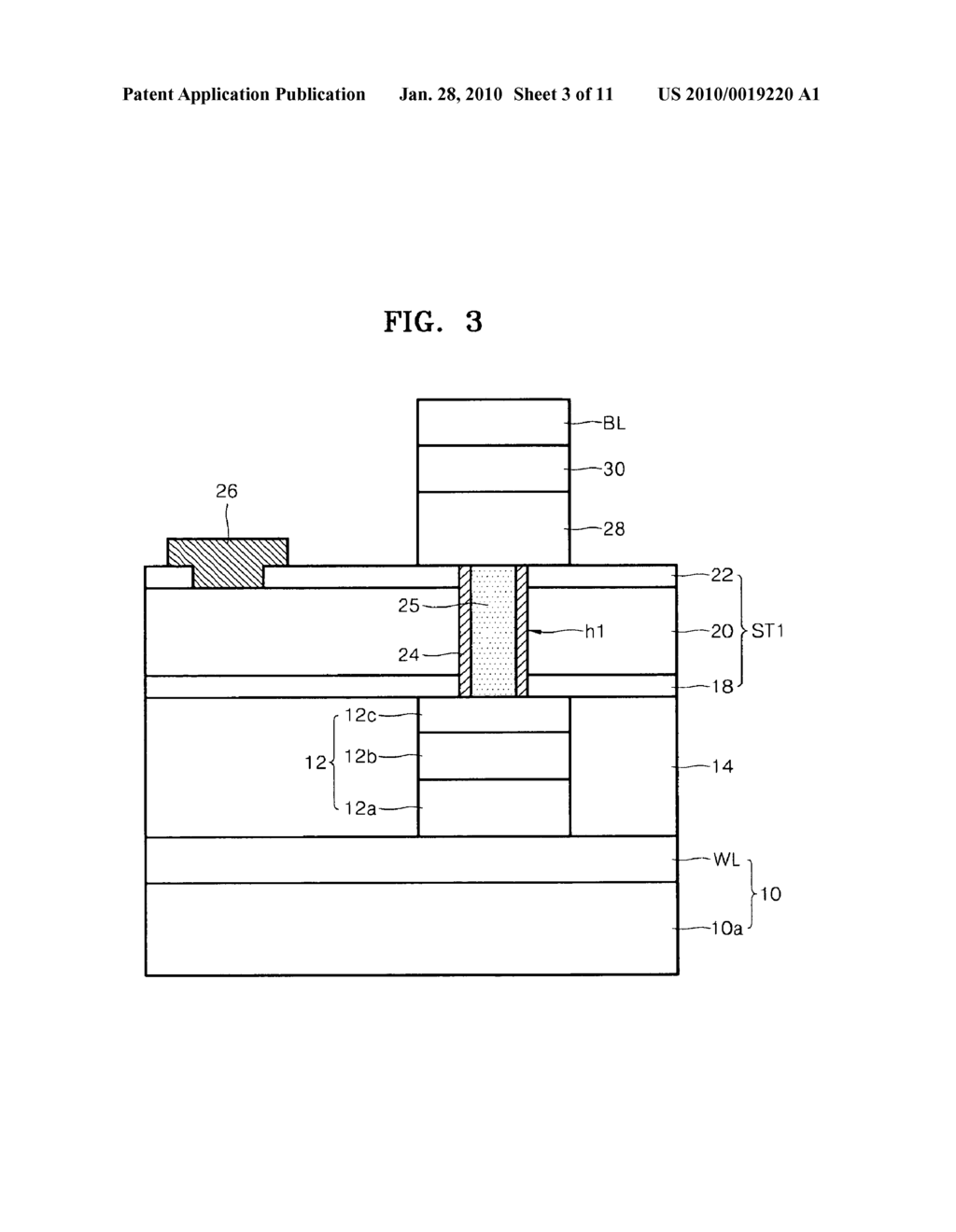 Phase change random access memory device, method of fabricating the same, and method of operating the same - diagram, schematic, and image 04