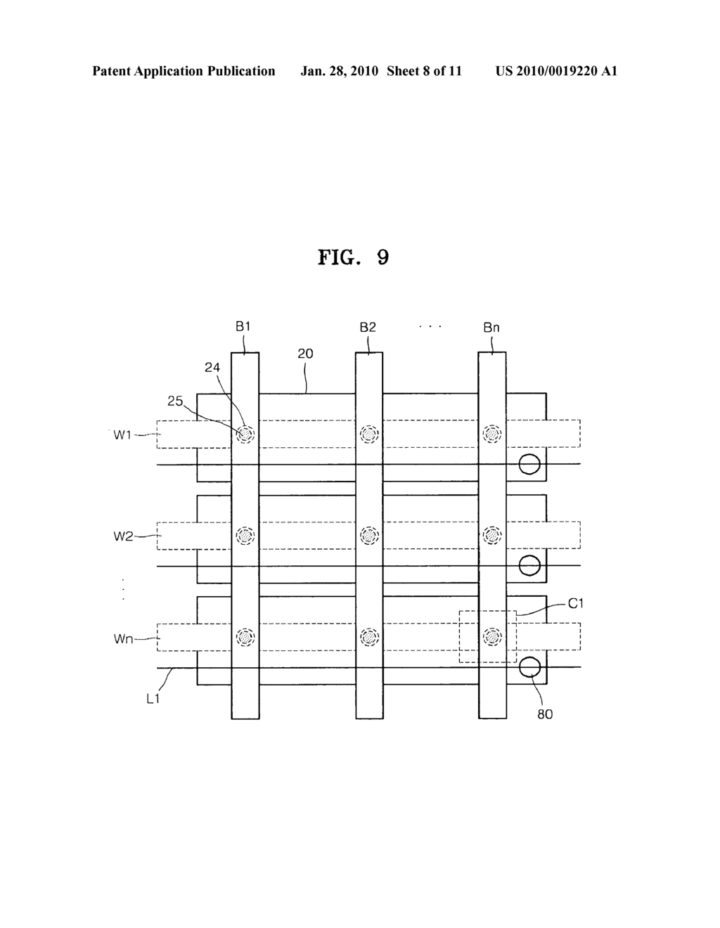 Phase change random access memory device, method of fabricating the same, and method of operating the same - diagram, schematic, and image 09