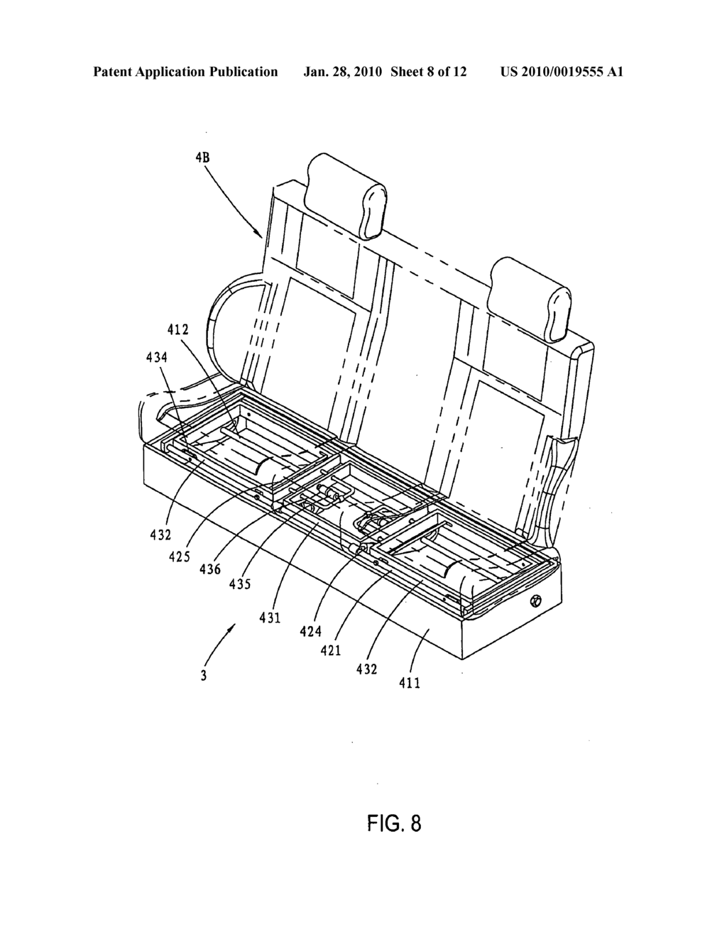 Vehicle occupant protection system by pivoting seats upward in case of a crash - diagram, schematic, and image 09