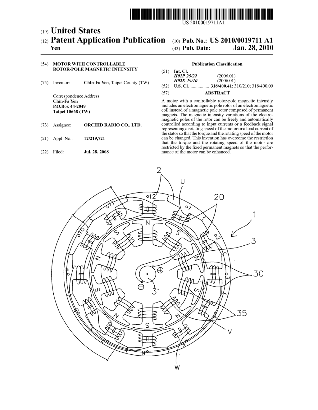 Motor with controllable rotor-pole magnetic intensity - diagram, schematic, and image 01