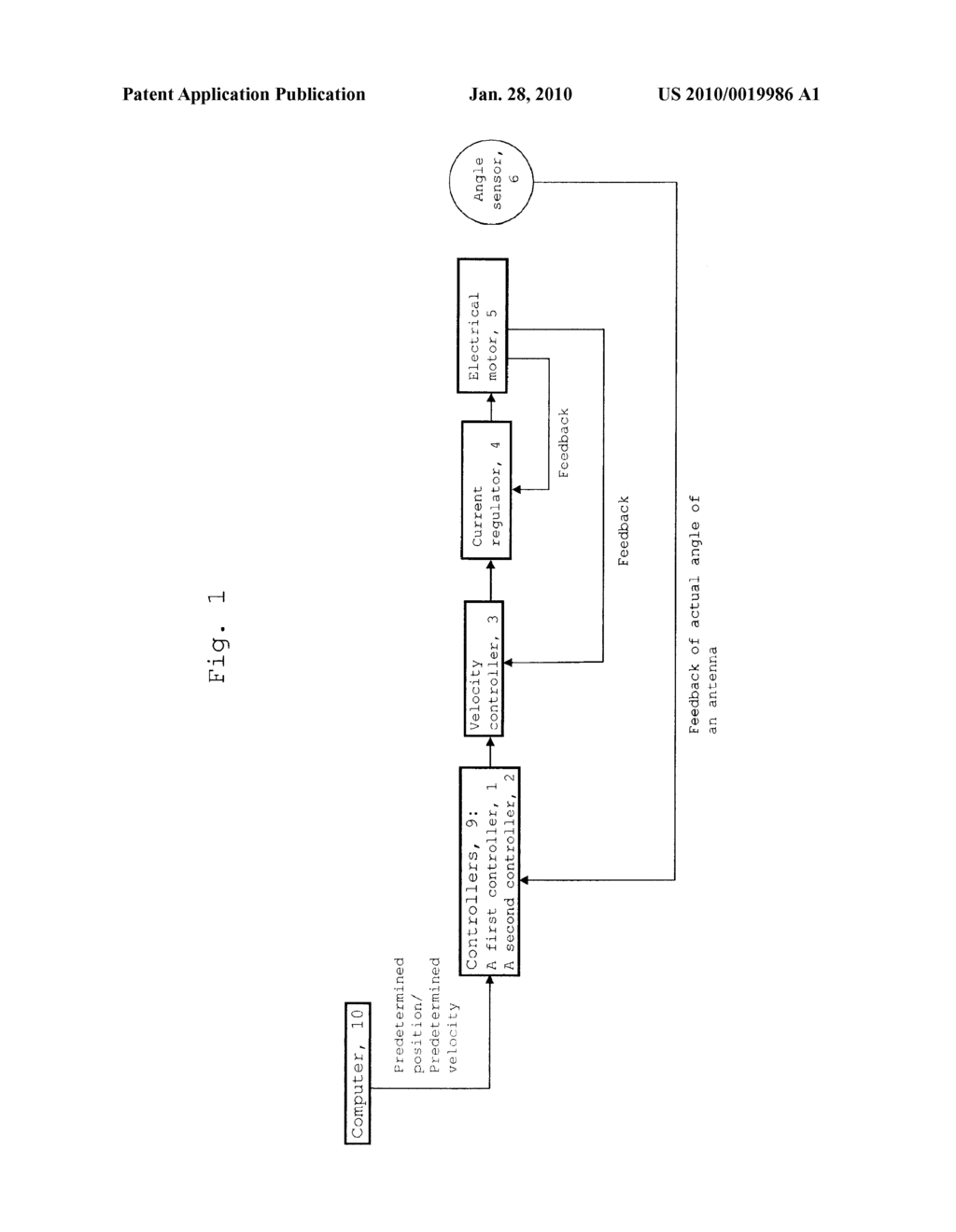 METHOD FOR OBTAINING A PREDETERMINED POSITION OF AN ANTENNA - diagram, schematic, and image 02