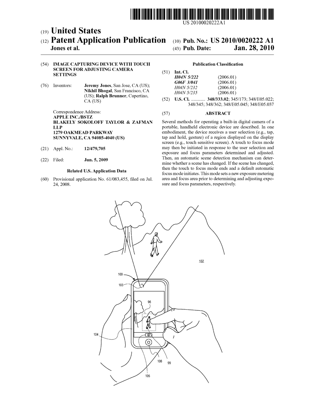 Image Capturing Device with Touch Screen for Adjusting Camera Settings - diagram, schematic, and image 01