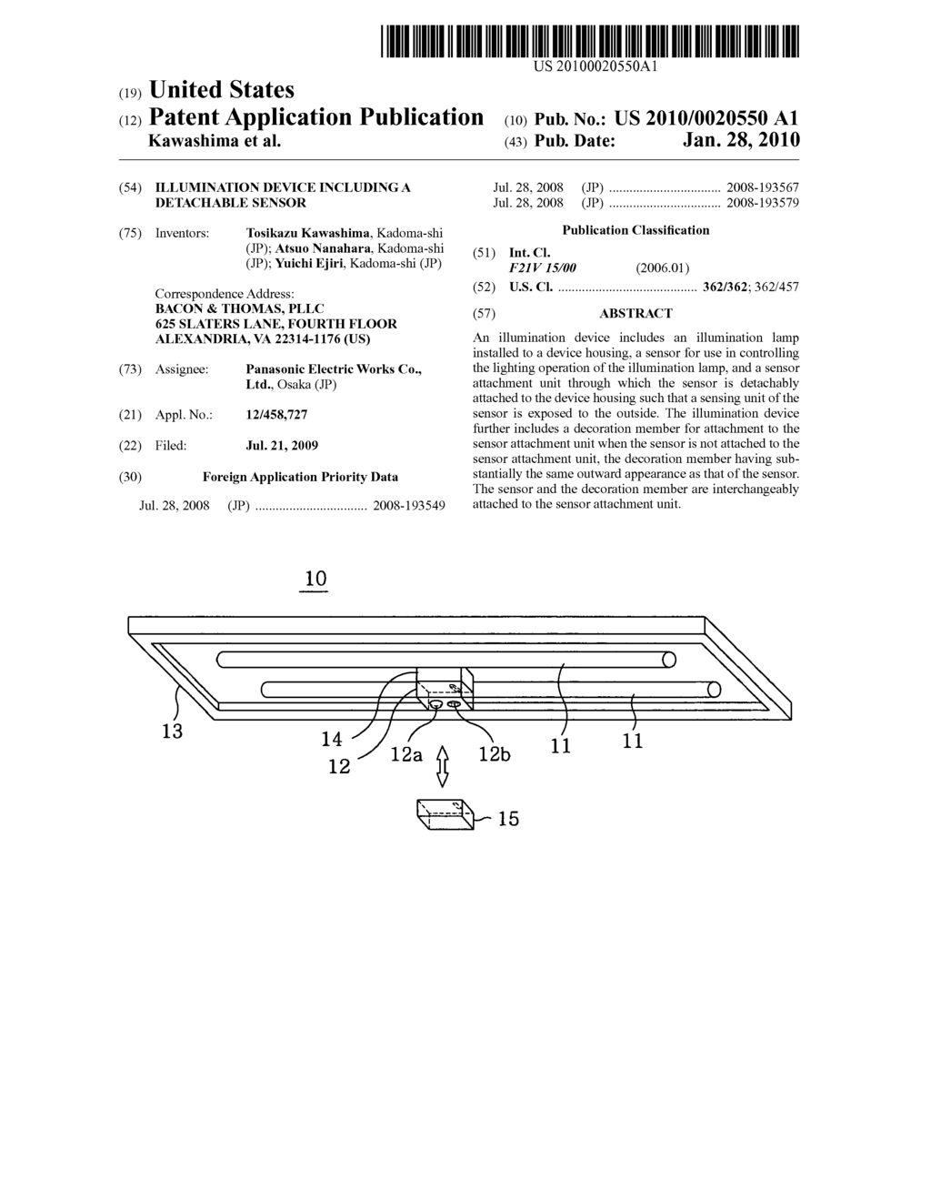 Illumination device including a detachable sensor - diagram, schematic, and image 01