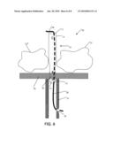 Method and apparatus for allowing future installation of wires, cables, fibers and the like within a structure. diagram and image