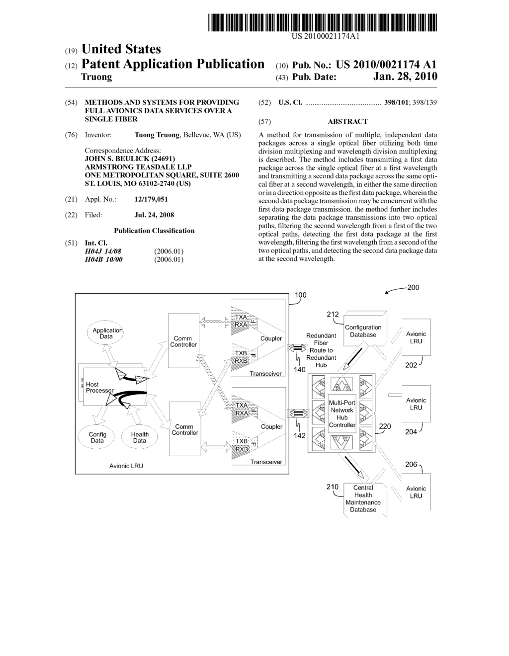 METHODS AND SYSTEMS FOR PROVIDING FULL AVIONICS DATA SERVICES OVER A SINGLE FIBER - diagram, schematic, and image 01