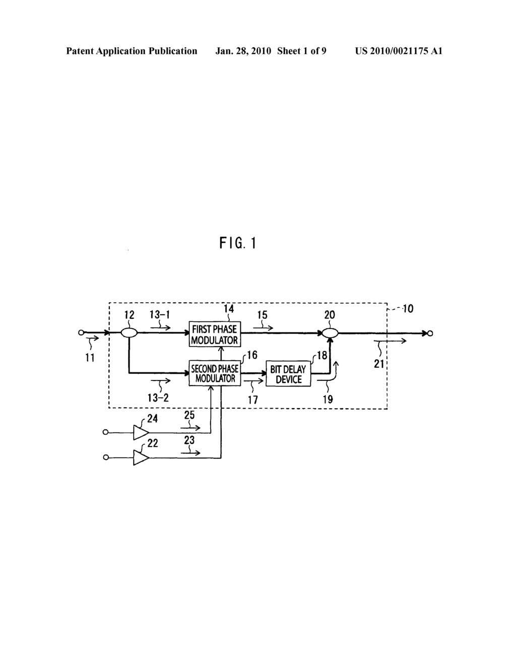 Optical-time-division-multiplexing differential phase shift keying signal generating apparatus - diagram, schematic, and image 02