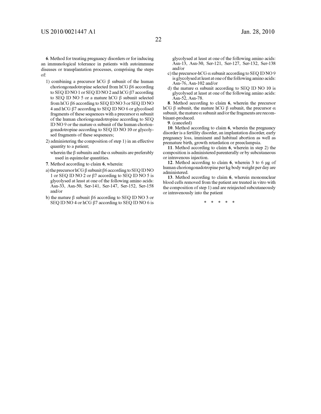 Medicament for Treating Problems Relating to Fertility and Pregnancy, and Autoimmune Diseases, and for Inducing an Immunological Tolerance in Transplant Patients, and Method for Producing Said Medicament - diagram, schematic, and image 40