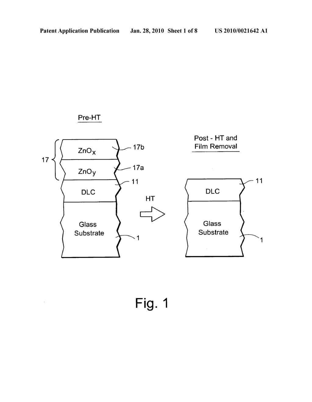 Method of making heat treated coated article using diamond-like carbon (DLC) coating and protective film including removal of protective film via blasting - diagram, schematic, and image 02