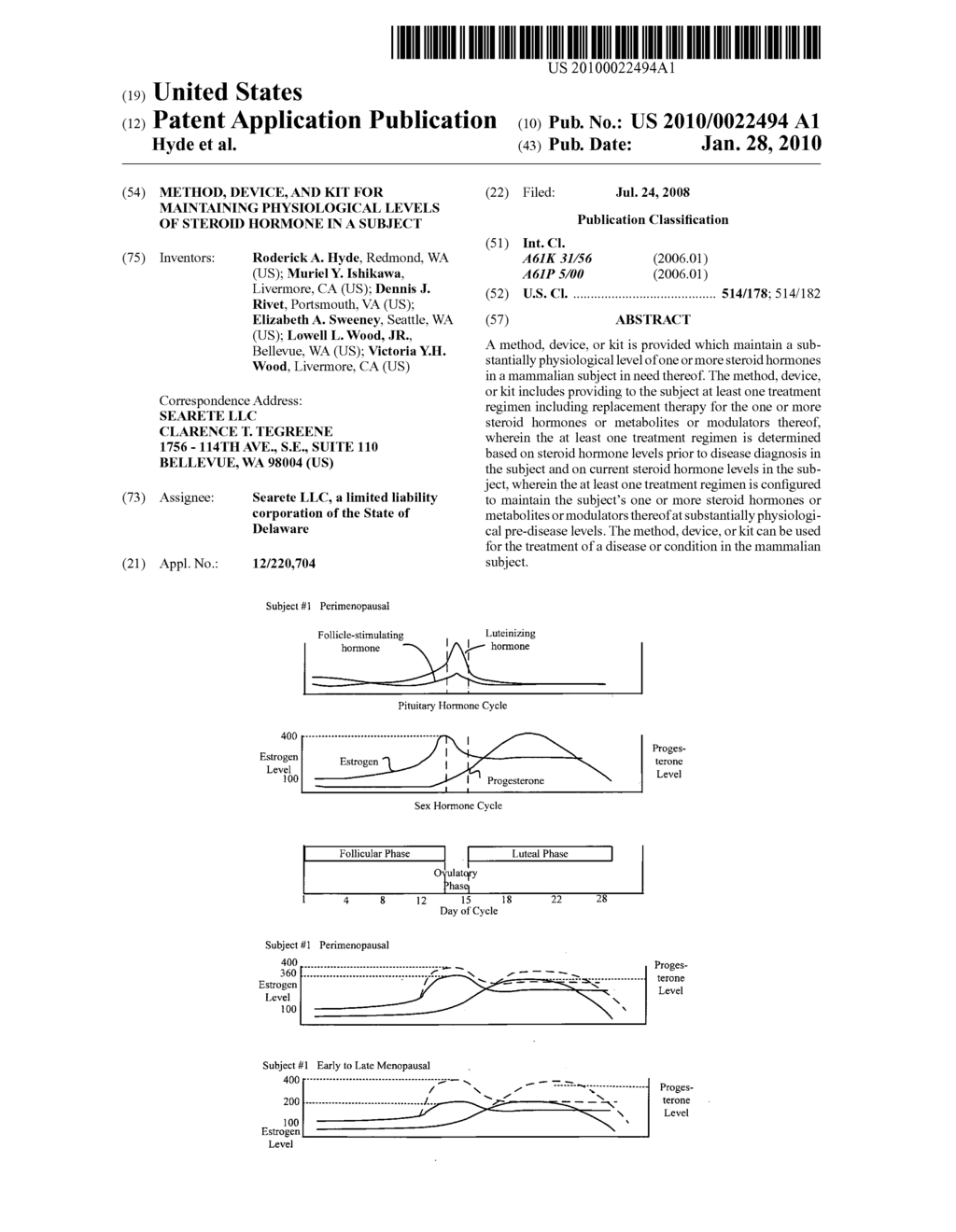 Method, device, and kit for maintaining physiological levels of steroid hormone in a subject - diagram, schematic, and image 01