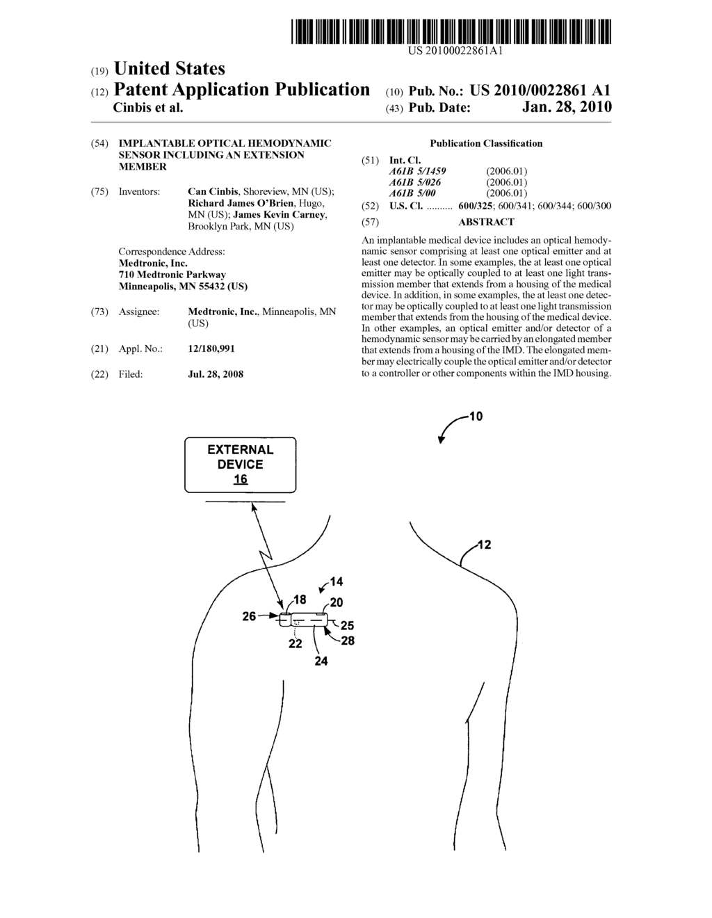 IMPLANTABLE OPTICAL HEMODYNAMIC SENSOR INCLUDING AN EXTENSION MEMBER - diagram, schematic, and image 01