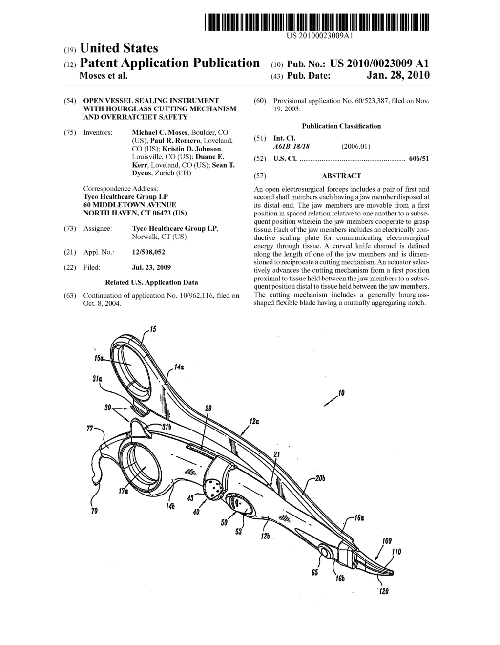 OPEN VESSEL SEALING INSTRUMENT WITH HOURGLASS CUTTING MECHANISM AND OVERRATCHET SAFETY - diagram, schematic, and image 01