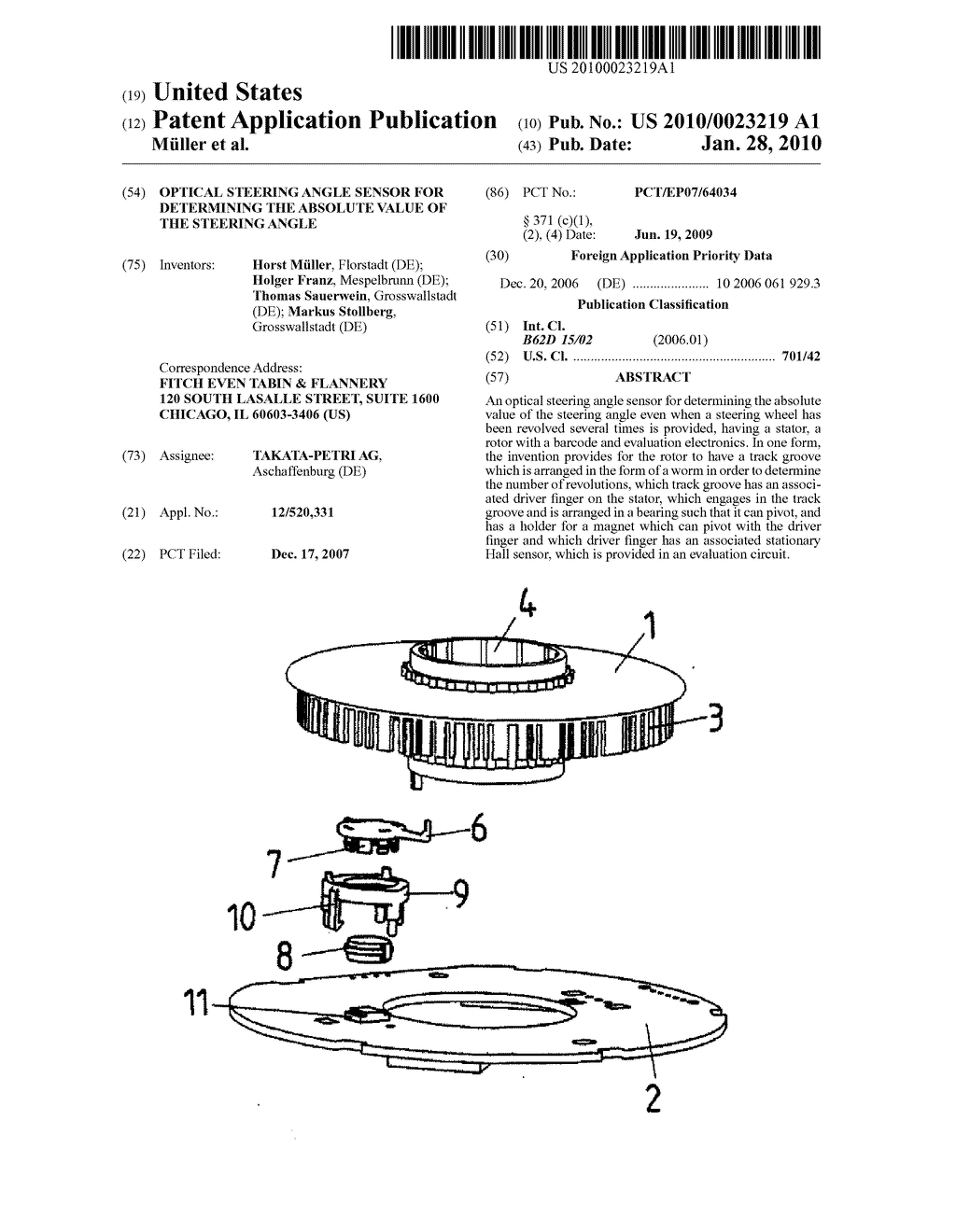 Optical Steering Angle Sensor For Determining The Absolute Value of The Steering Angle - diagram, schematic, and image 01