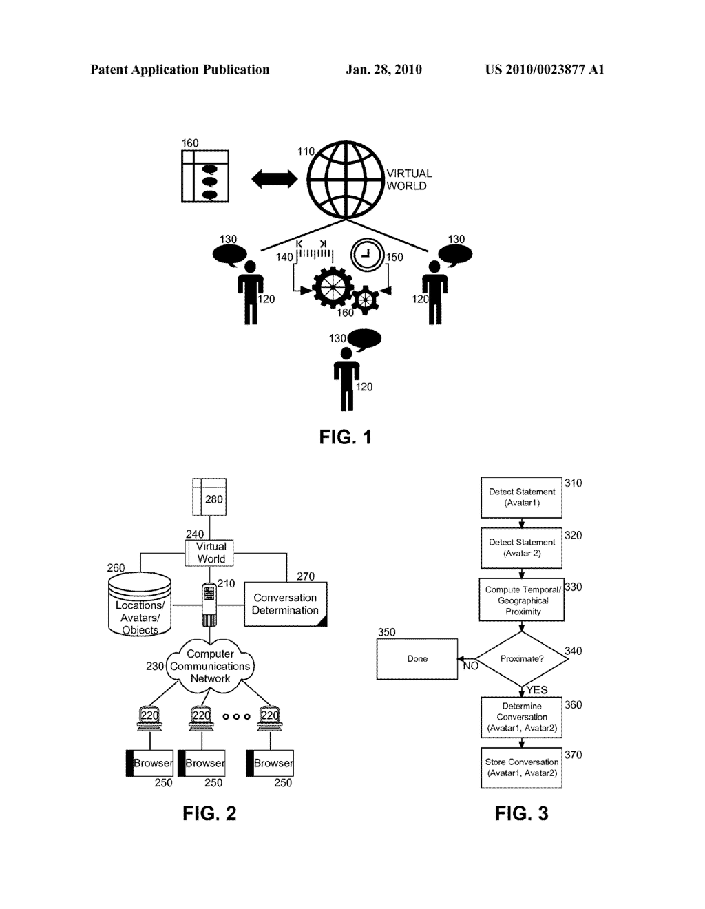 CONVERSATION DETECTION IN A VIRTUAL WORLD - diagram, schematic, and image 02