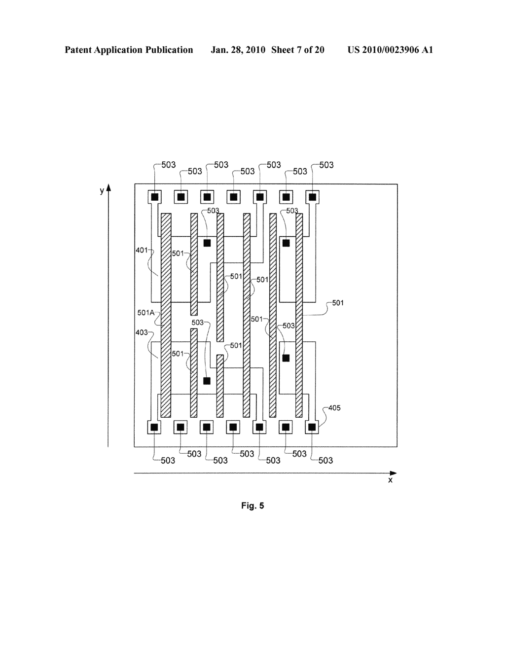 Layout of Cell of Semiconductor Device Having Linear Shaped Gate Electrode Layout Features Defined Along At Least Four Gate Electrode Tracks with Minimum End-to-End Spacing - diagram, schematic, and image 08