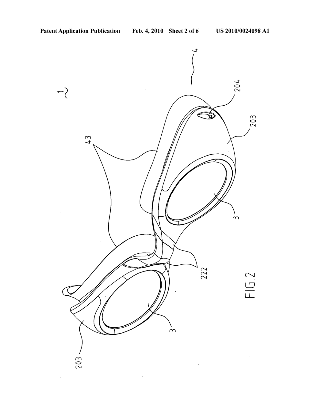 Swimming goggles - diagram, schematic, and image 03