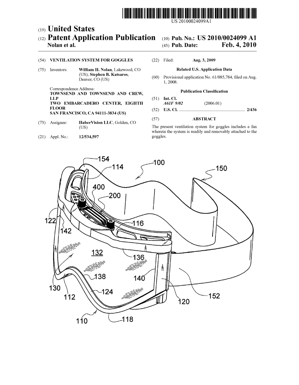 VENTILATION SYSTEM FOR GOGGLES - diagram, schematic, and image 01