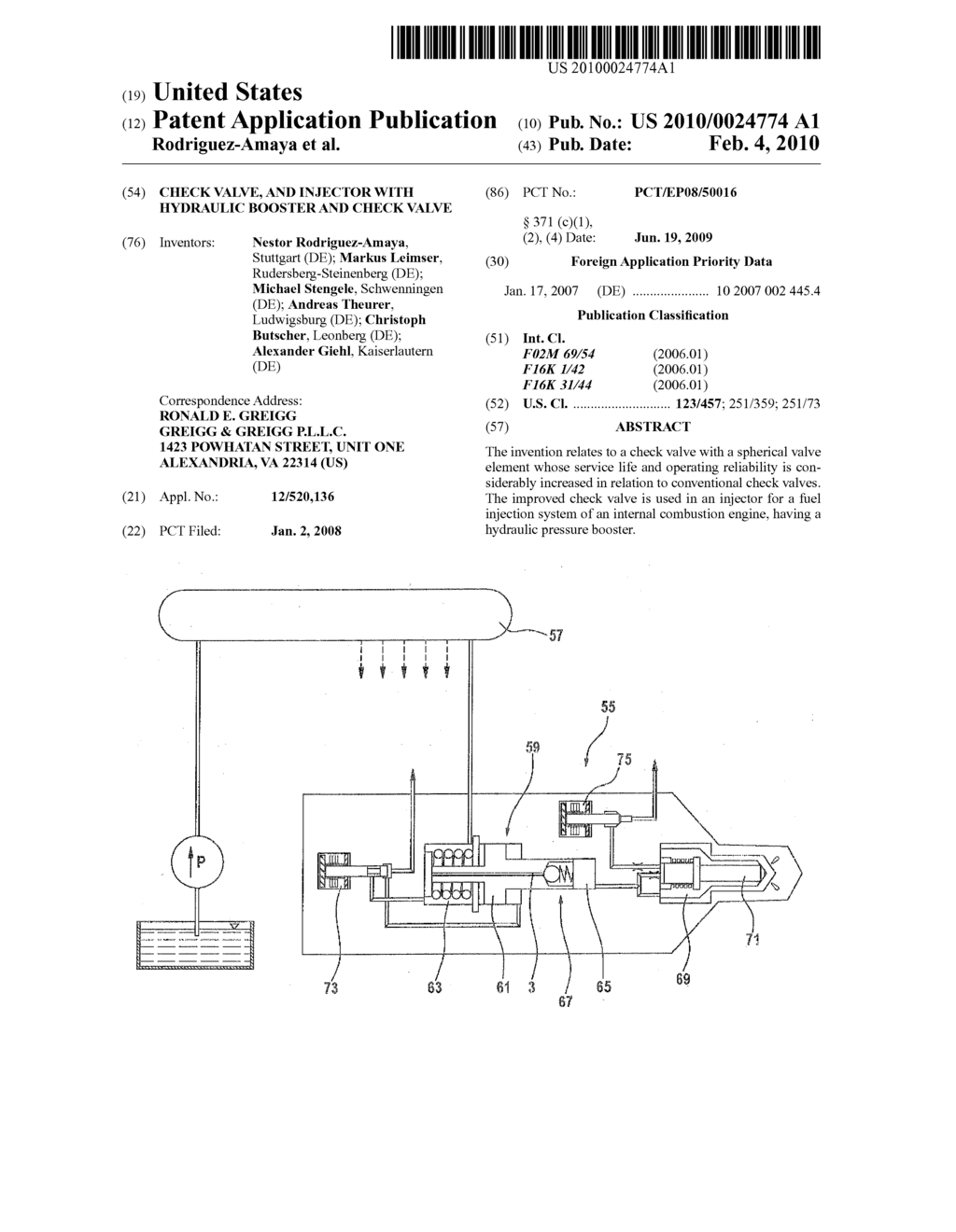 CHECK VALVE, AND INJECTOR WITH HYDRAULIC BOOSTER AND CHECK VALVE - diagram, schematic, and image 01