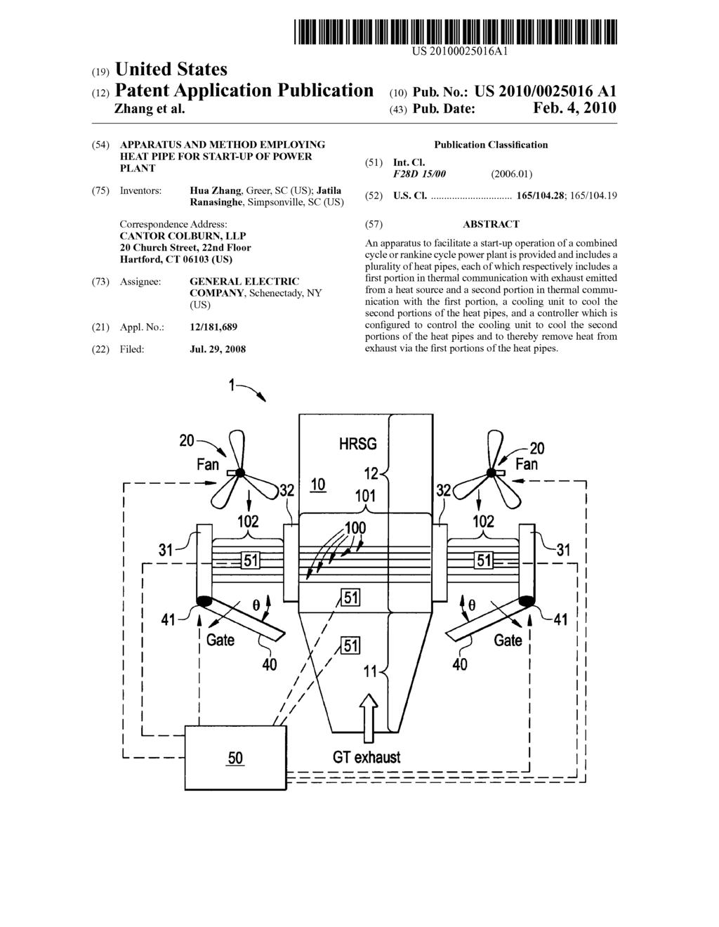 APPARATUS AND METHOD EMPLOYING HEAT PIPE FOR START-UP OF POWER PLANT - diagram, schematic, and image 01