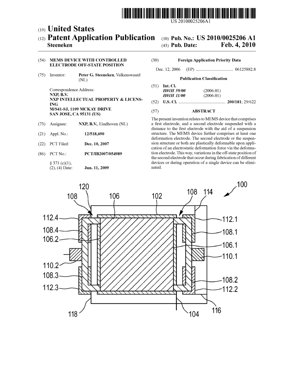 MEMS DEVICE WITH CONTROLLED ELECTRODE OFF-STATE POSITION - diagram, schematic, and image 01