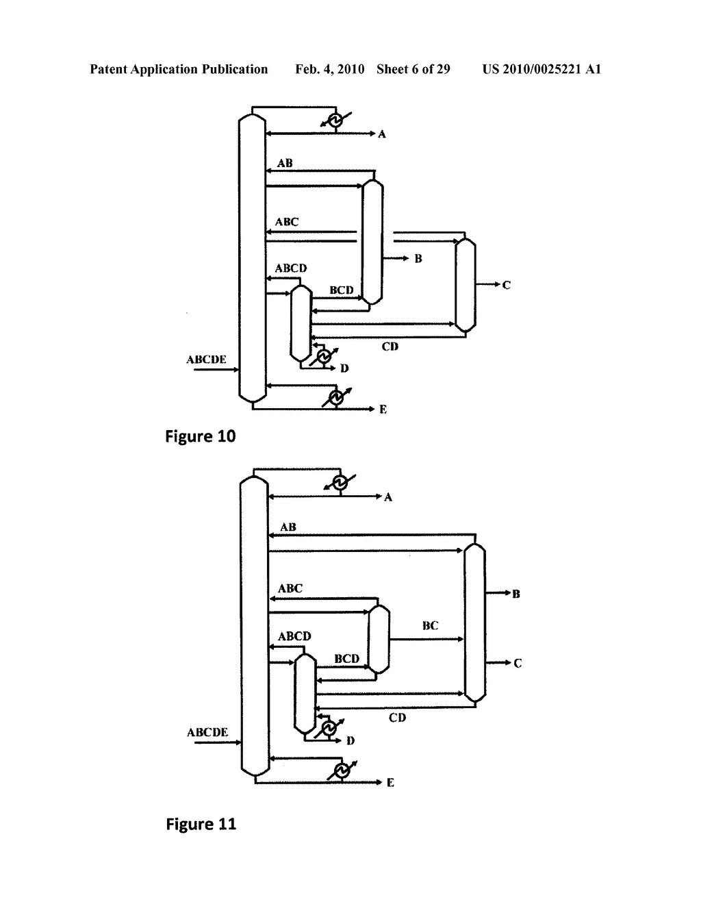 PROCESS FOR DISTILLATION OF MULTICOMPONENT MIXTURES INTO FIVE PRODUCT STREAMS - diagram, schematic, and image 07