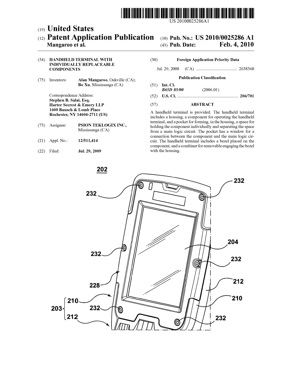 HANDHELD TERMINAL WITH INDIVIDUALLY REPLACEABLE COMPONENTS - diagram, schematic, and image 01