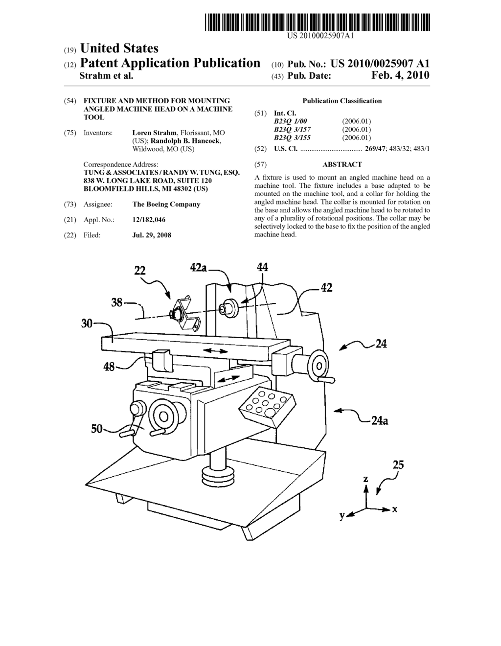 Fixture and Method for Mounting Angled Machine Head on a Machine Tool - diagram, schematic, and image 01