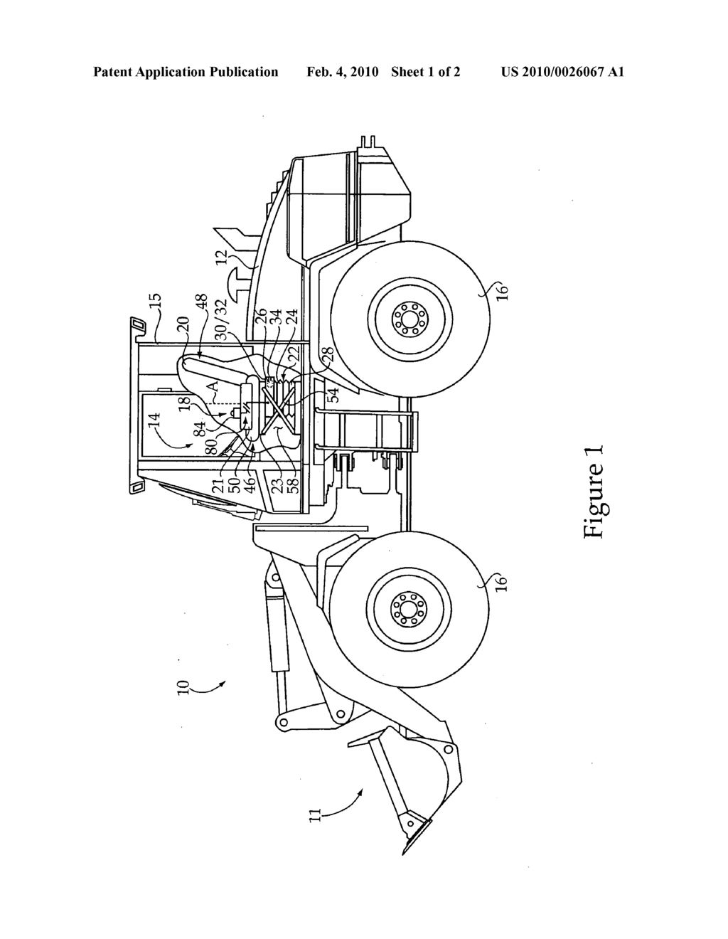 Machine and pneumatic seat assembly having air container with integral air compressor housing - diagram, schematic, and image 02