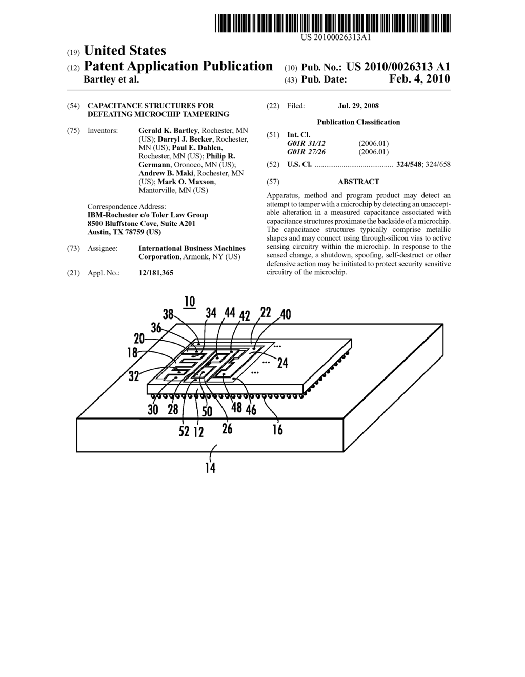 Capacitance Structures for Defeating Microchip Tampering - diagram, schematic, and image 01