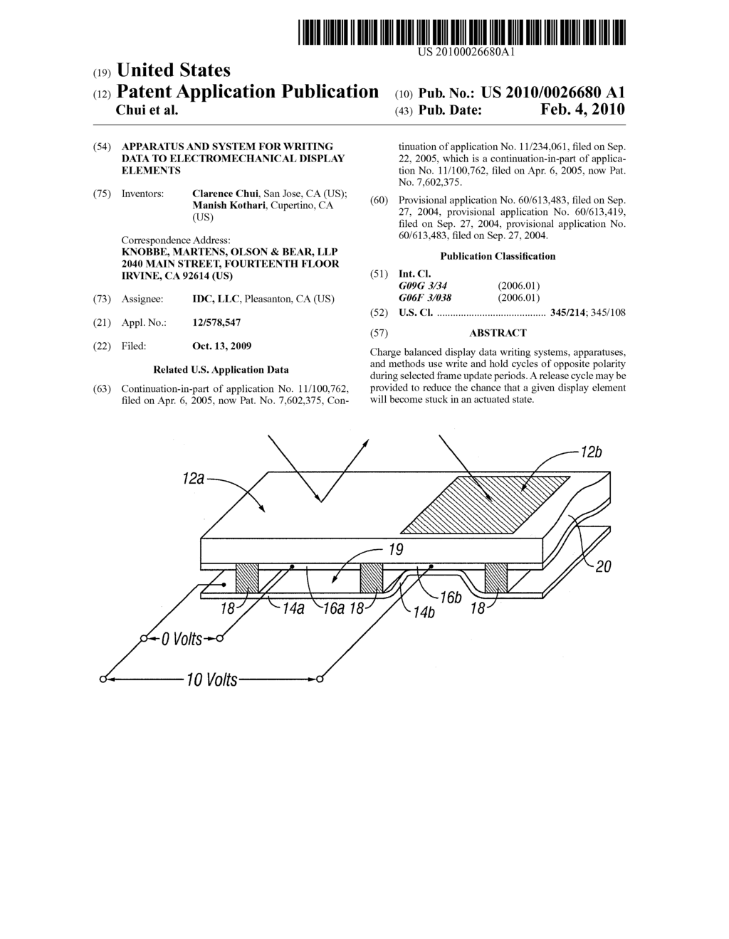 APPARATUS AND SYSTEM FOR WRITING DATA TO ELECTROMECHANICAL DISPLAY ELEMENTS - diagram, schematic, and image 01