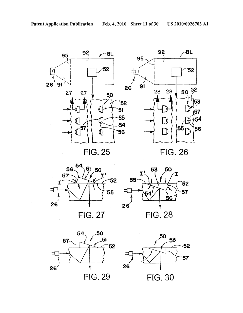 OPTICALLY TRANSMISSIVE SUBSTRATES AND LIGHT EMITTING ASSEMBLIES AND METHODS OF MAKING SAME, AND METHODS OF DISPLAYING IMAGES USING THE OPTICALLY TRANSMISSIVE SUBSTRATES AND LIGHT EMITTING ASSEMBLIES - diagram, schematic, and image 12