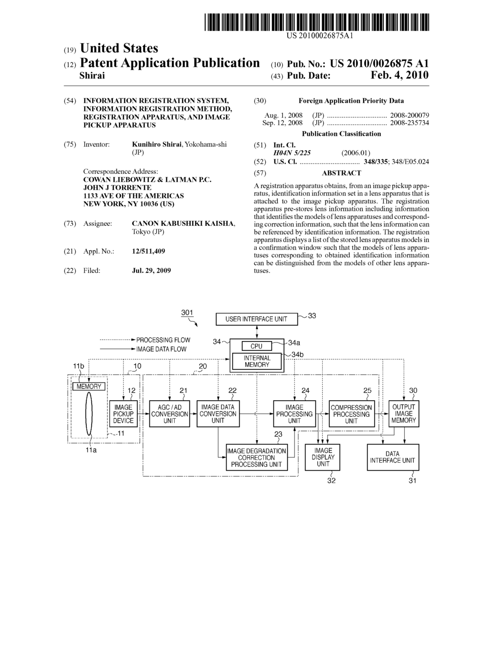 INFORMATION REGISTRATION SYSTEM, INFORMATION REGISTRATION METHOD, REGISTRATION APPARATUS, AND IMAGE PICKUP APPARATUS - diagram, schematic, and image 01