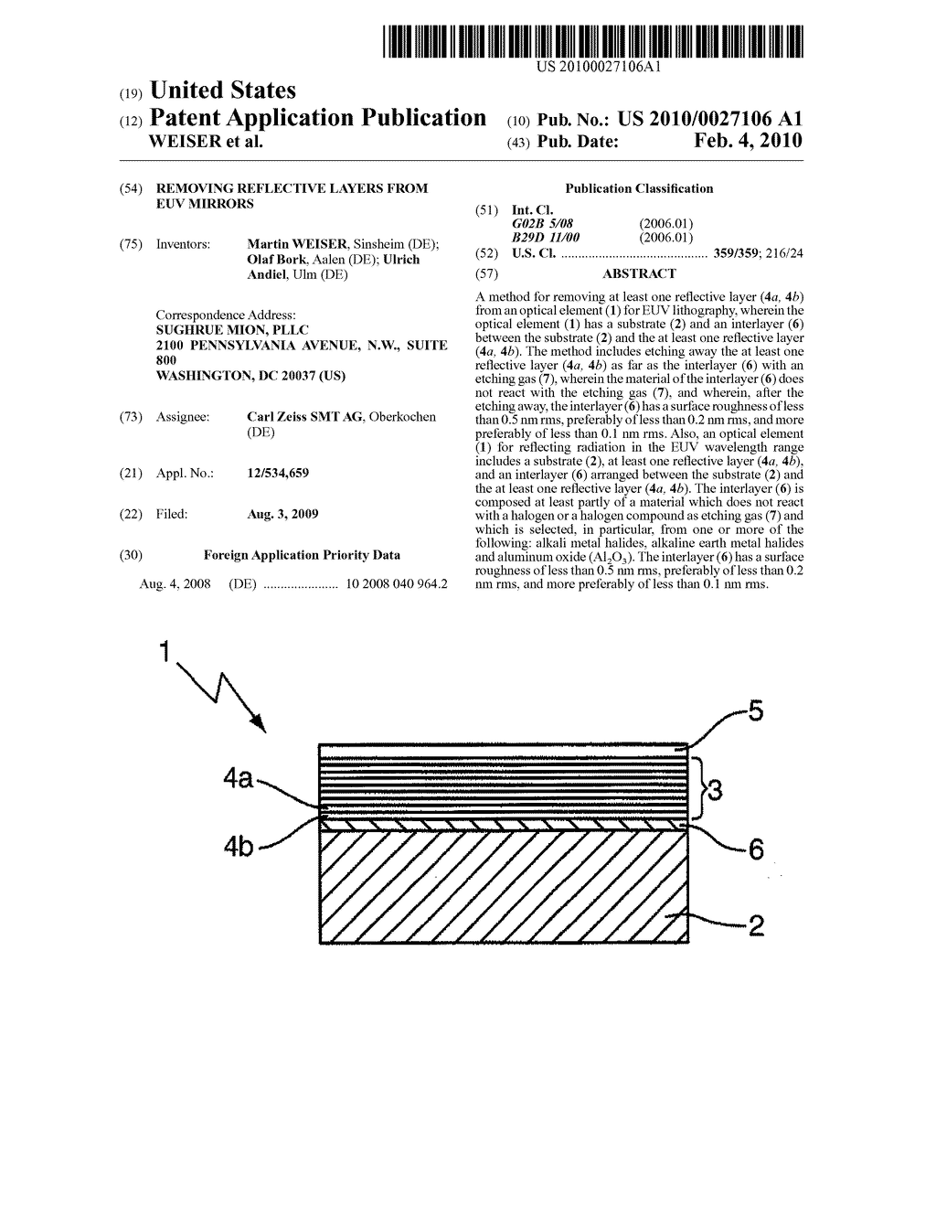 REMOVING REFLECTIVE LAYERS FROM EUV MIRRORS - diagram, schematic, and image 01