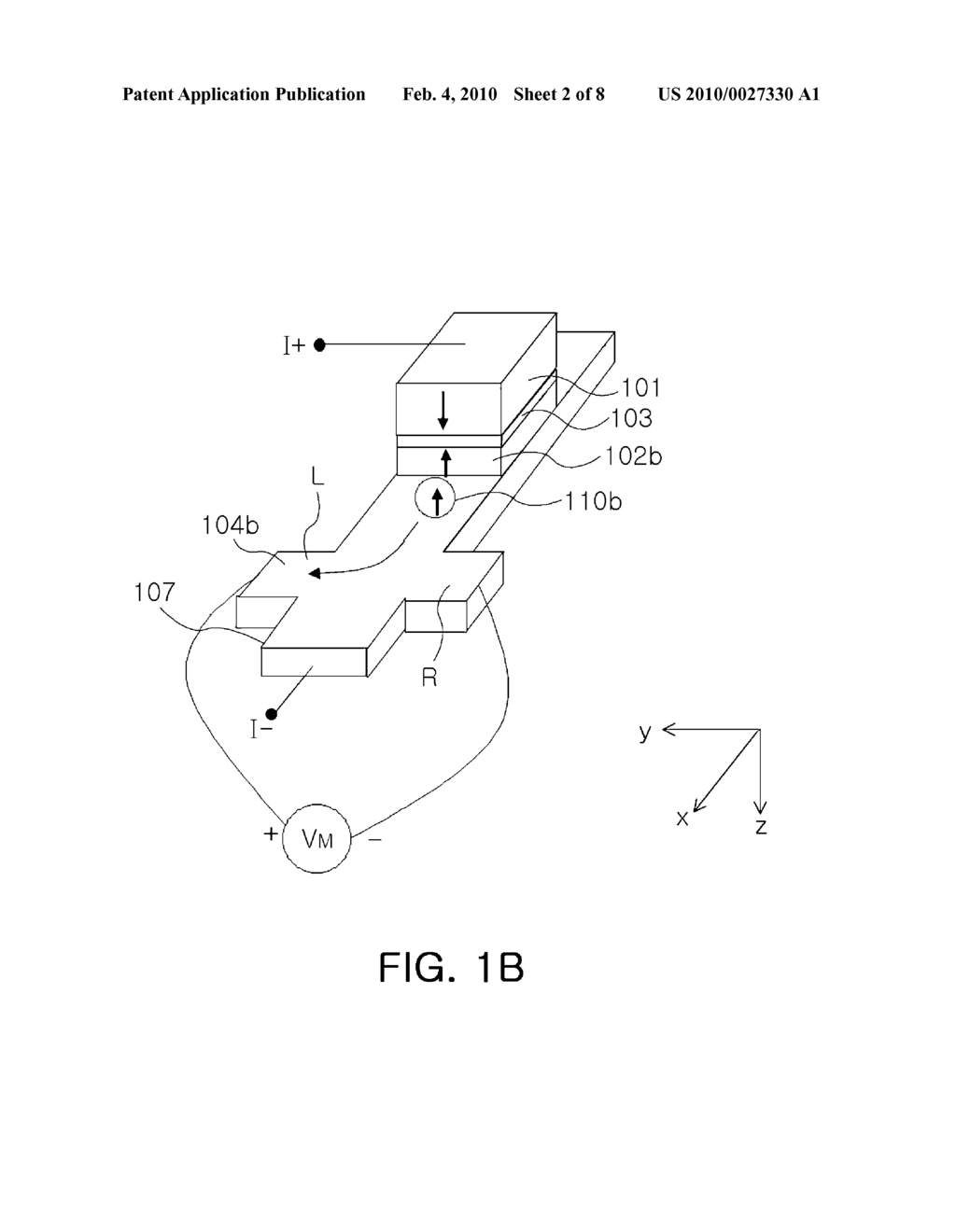 MAGNETIC MEMORY DEVICE AND METHOD FOR READING MAGNETIC MEMORY CELL USING SPIN HALL EFFECT - diagram, schematic, and image 03